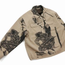 画像3: exodus brand/百鬼図 WOOL GABARDINE SWING TOP JACKET（BEIGE）［スウィングトップJKT-26春夏］ (3)