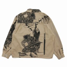 画像2: exodus brand/百鬼図 WOOL GABARDINE SWING TOP JACKET（BEIGE）［スウィングトップJKT-26春夏］ (2)