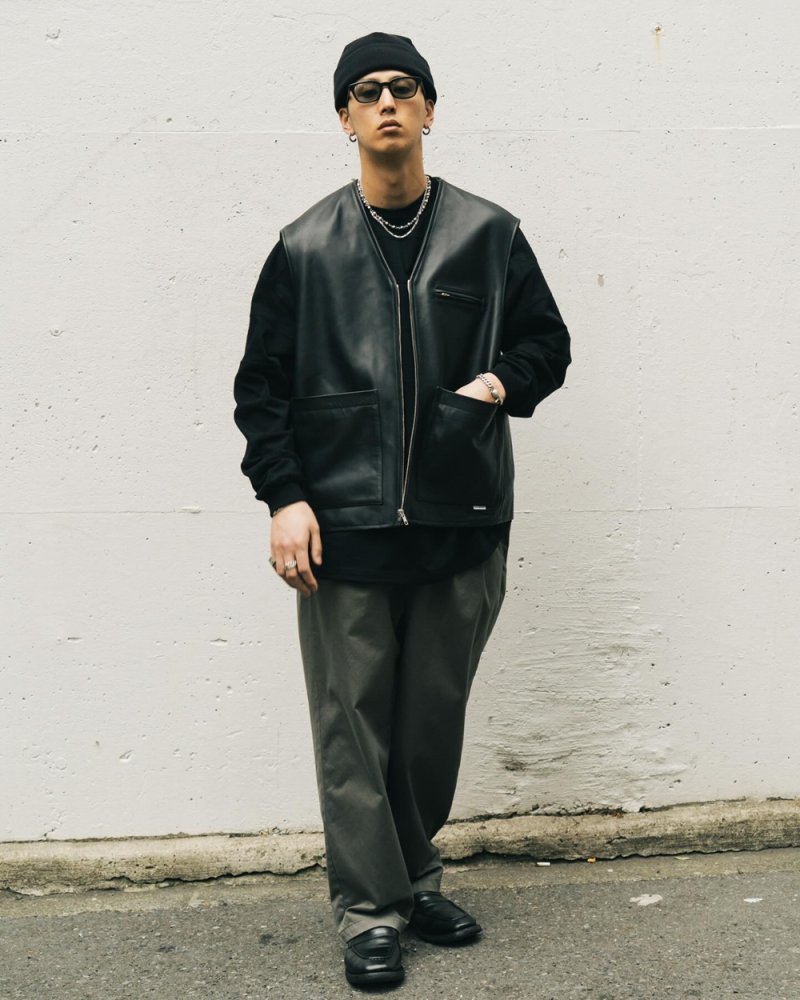 画像3: COOTIE PRODUCTIONS/Westpoint 2 Tuck Easy Trousers（Gray）［ウエストポイントツータックイージートラウザース-26春夏］