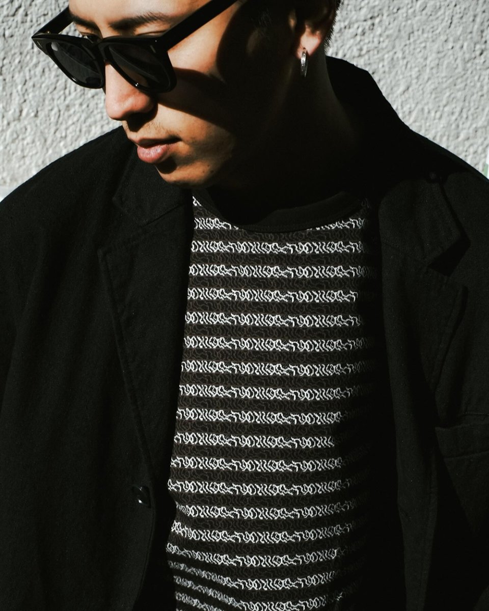 画像4: COOTIE PRODUCTIONS/Supima Jacquard Border L/S Tee（Black）［ジャガードボーダー長袖T-26春夏］ (4)