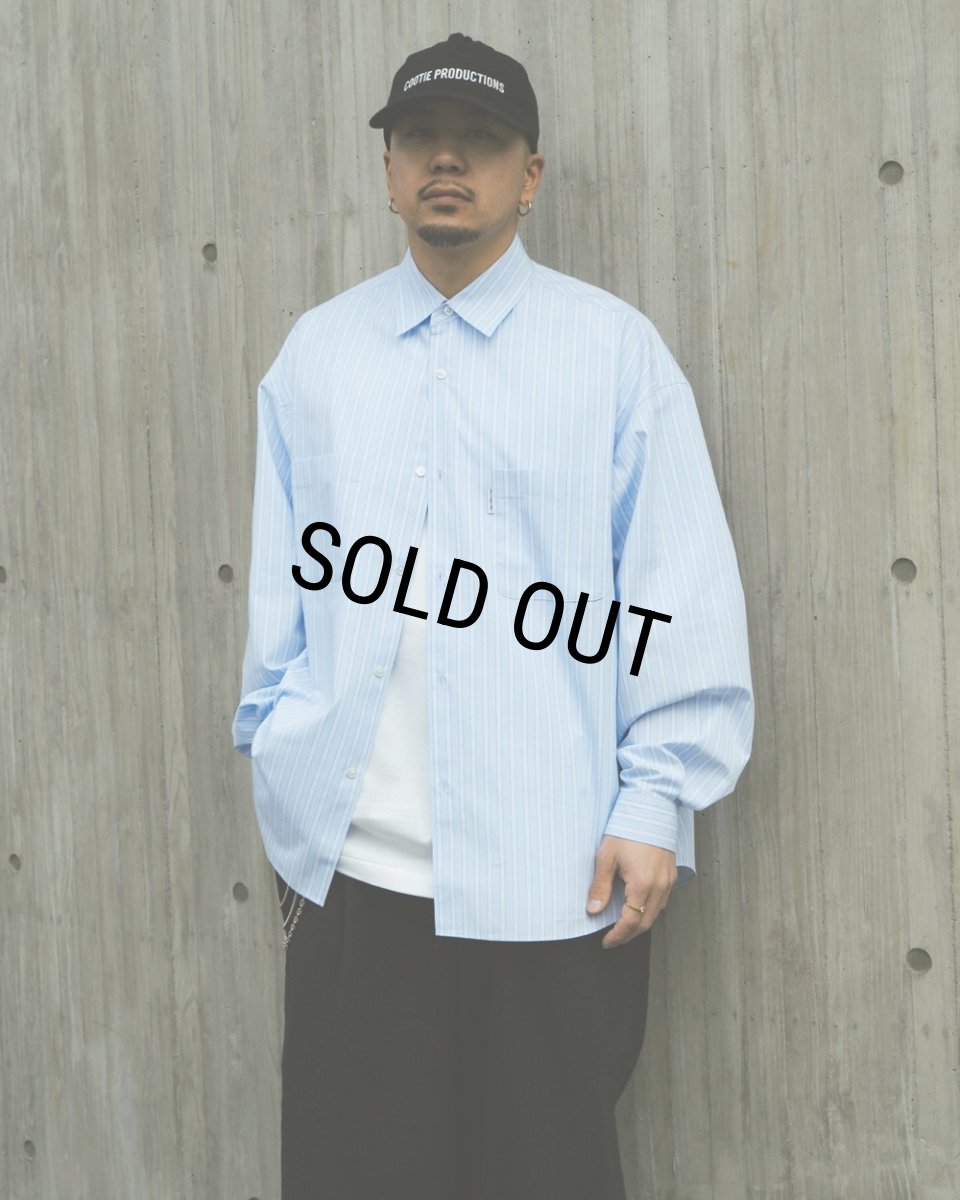 画像4: COOTIE PRODUCTIONS/Stripe Broad L/S Shirt（Saxe）［ストライプブロードシャツ-26春夏］ (4)
