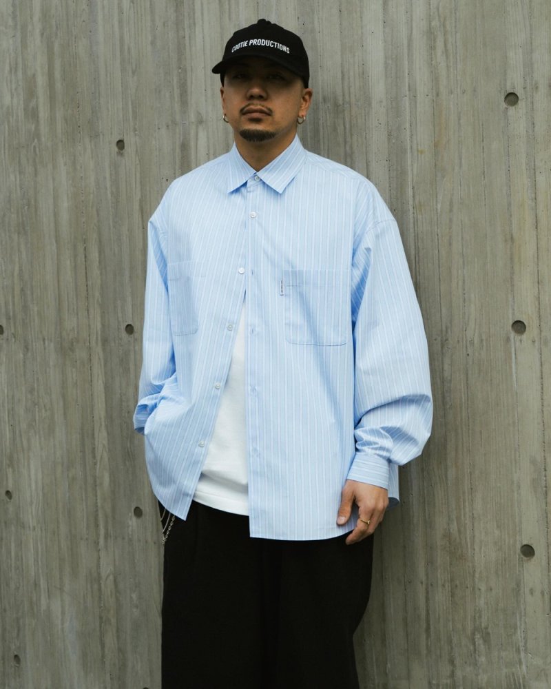 画像3: COOTIE PRODUCTIONS/Stripe Broad L/S Shirt（Saxe）［ストライプブロードシャツ-26春夏］