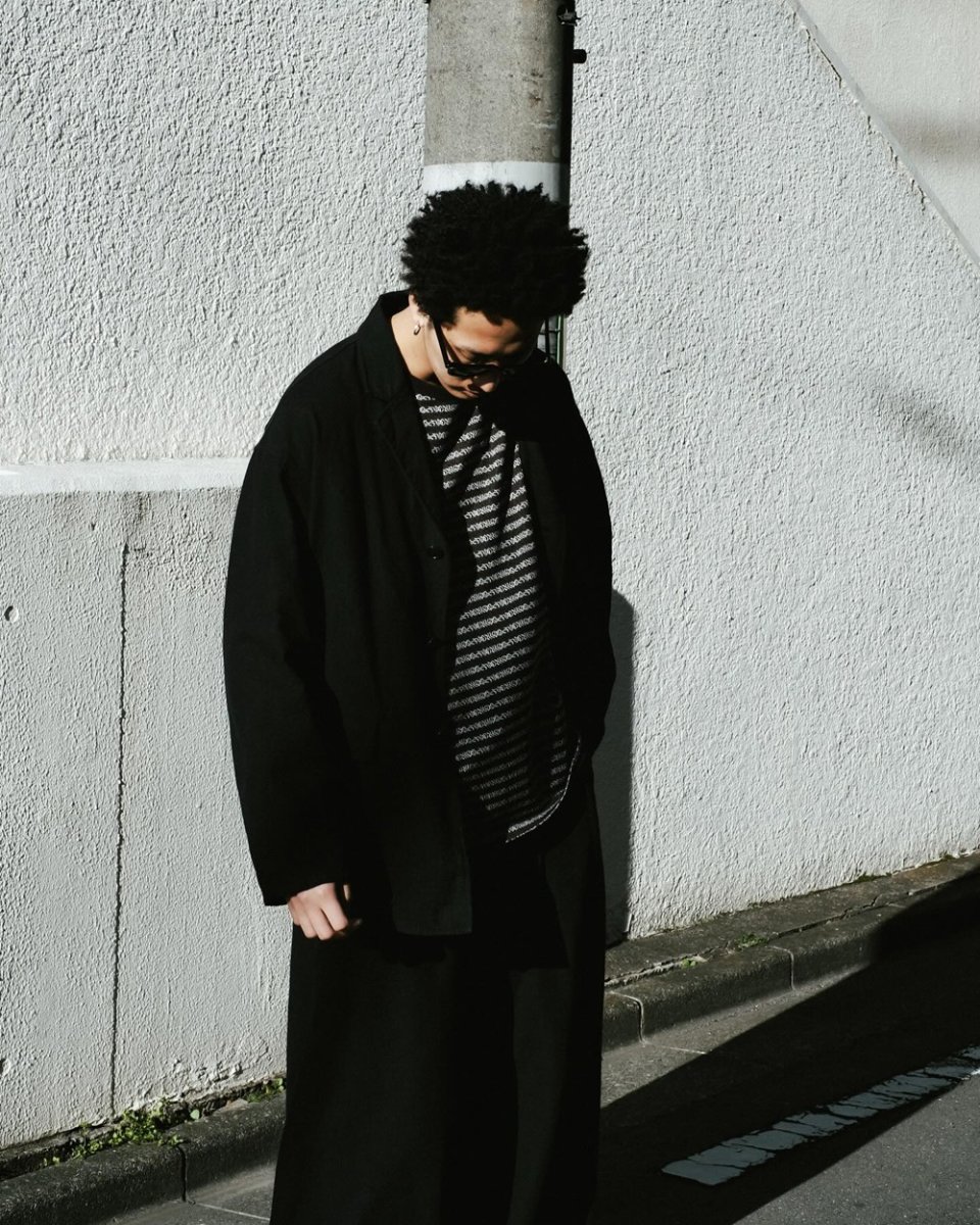 画像5: COOTIE PRODUCTIONS/Supima Jacquard Border L/S Tee（Black）［ジャガードボーダー長袖T-26春夏］ (5)