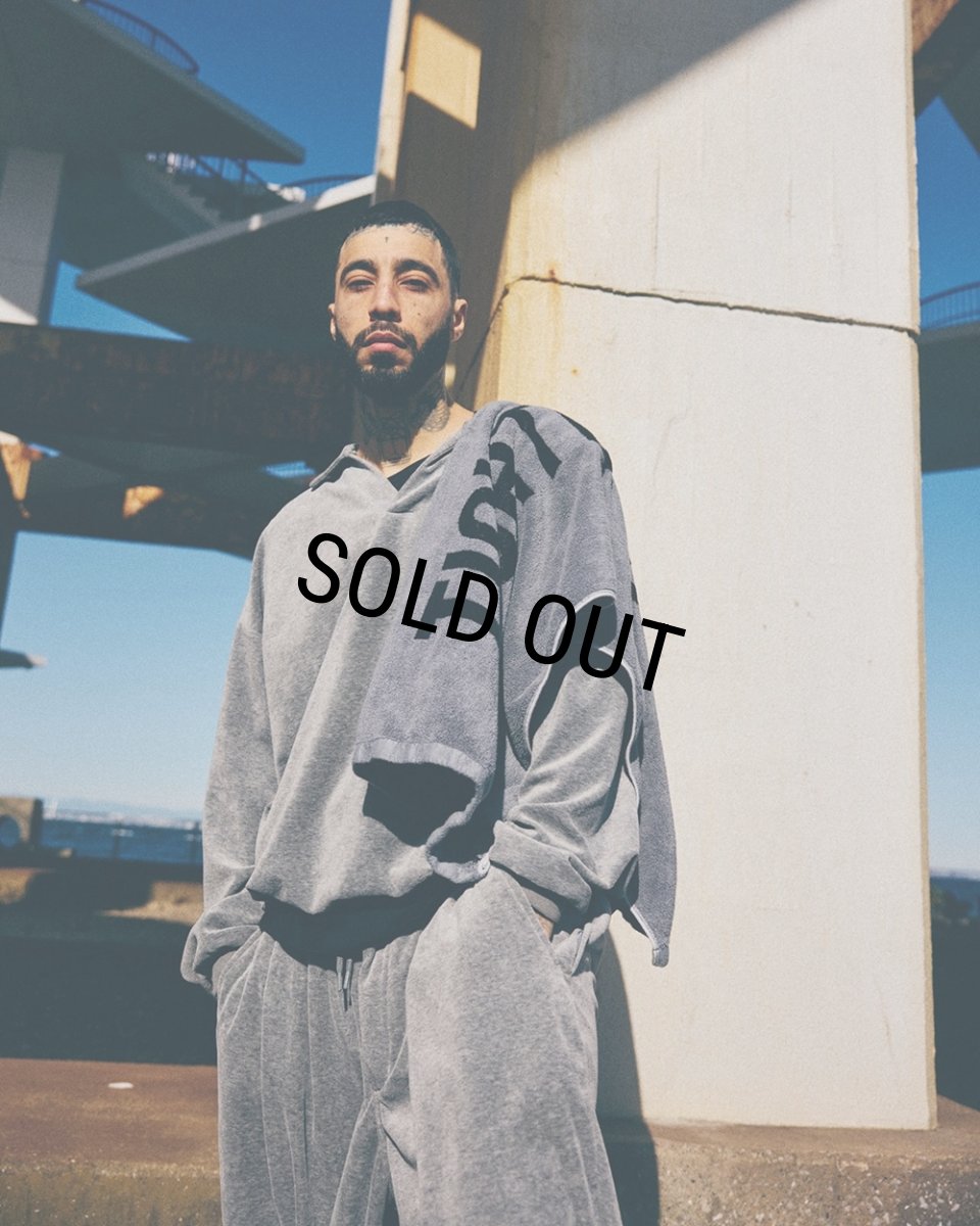 画像2: TIGHTBOOTH/SKIPPER VELOUR L/S SHIRT（Gray）［スキッパーベロアシャツ-26春夏］ (2)