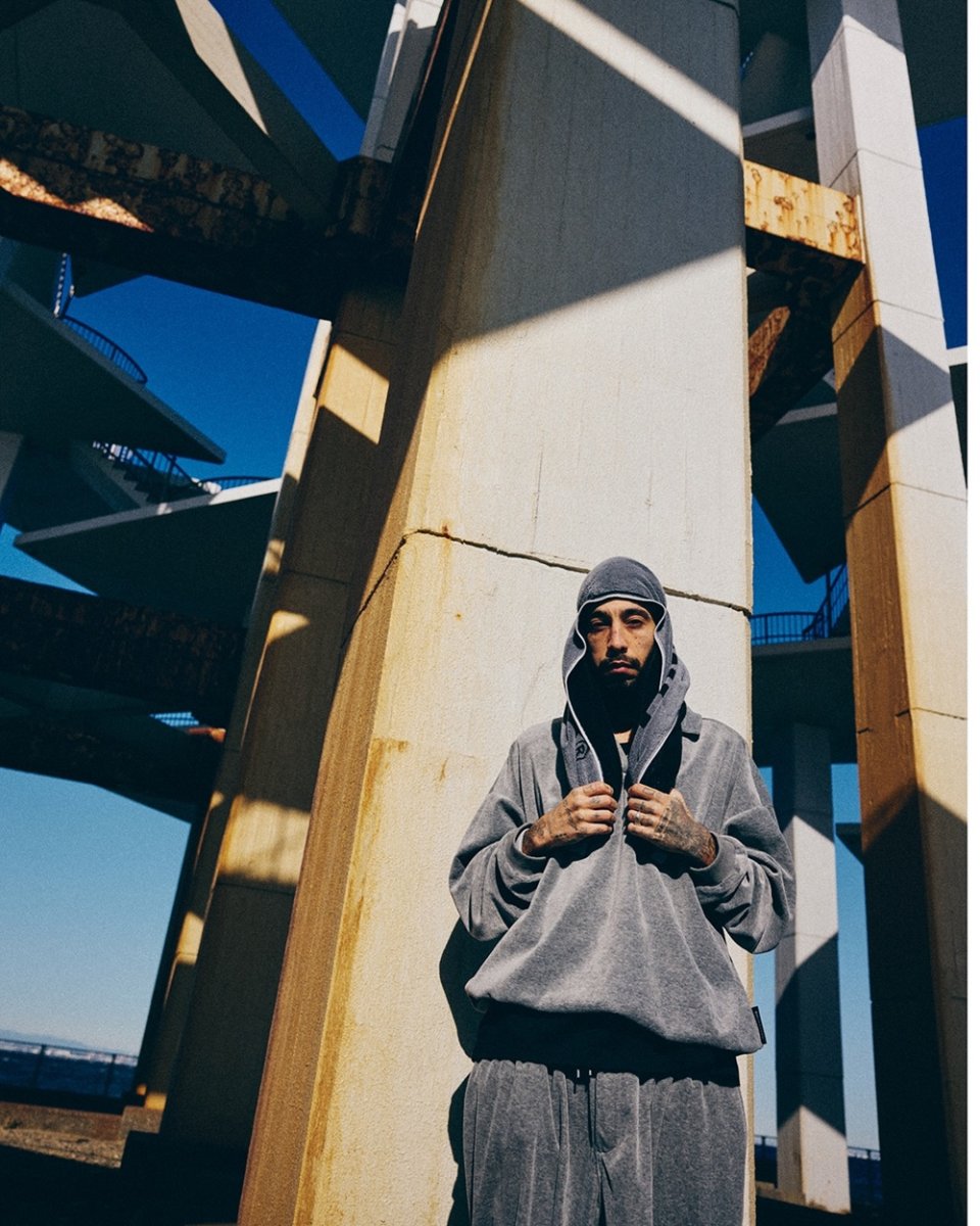 画像4: TIGHTBOOTH/SKIPPER VELOUR L/S SHIRT（Gray）［スキッパーベロアシャツ-26春夏］ (4)