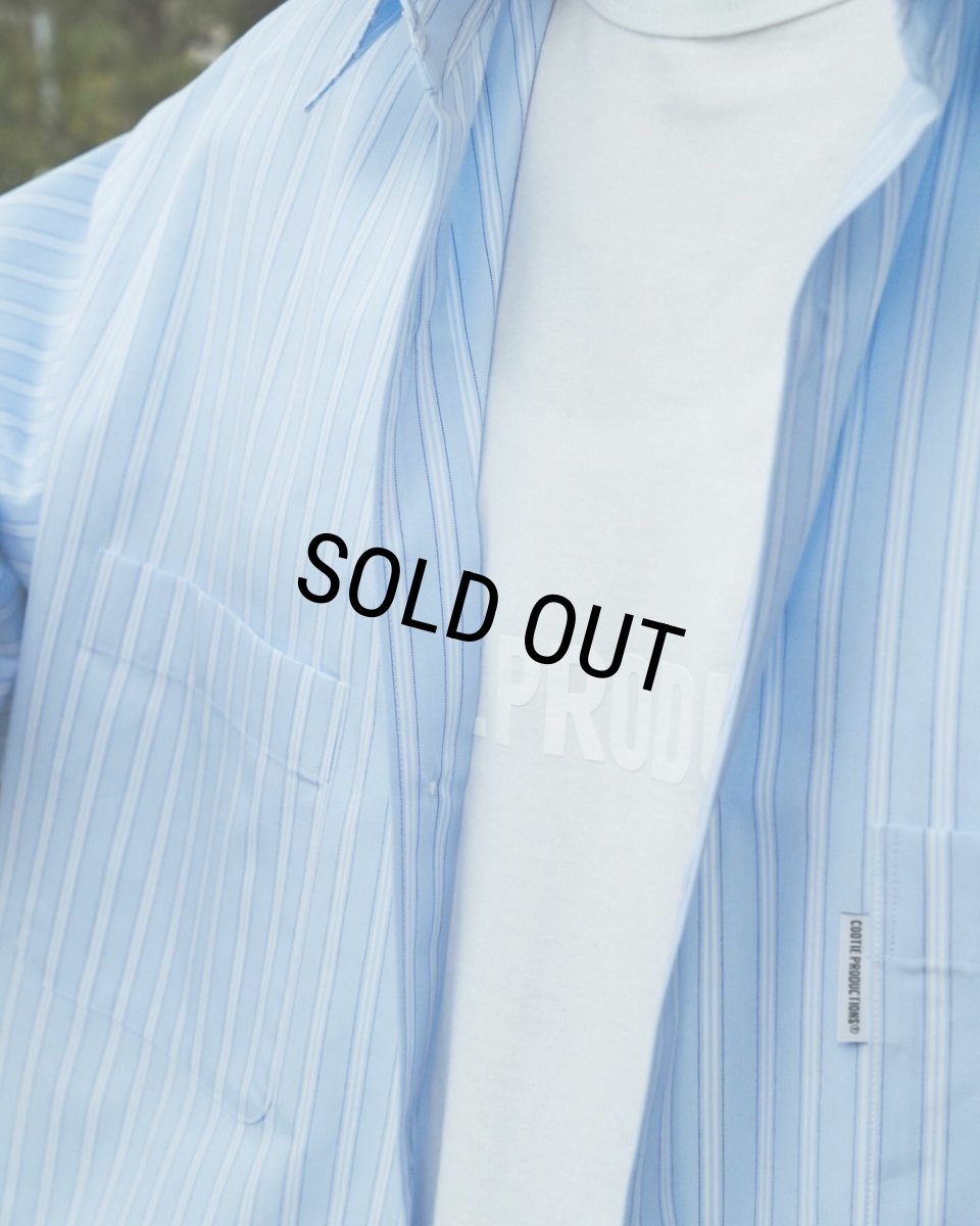 画像6: COOTIE PRODUCTIONS/Stripe Broad L/S Shirt（Saxe）［ストライプブロードシャツ-26春夏］ (6)