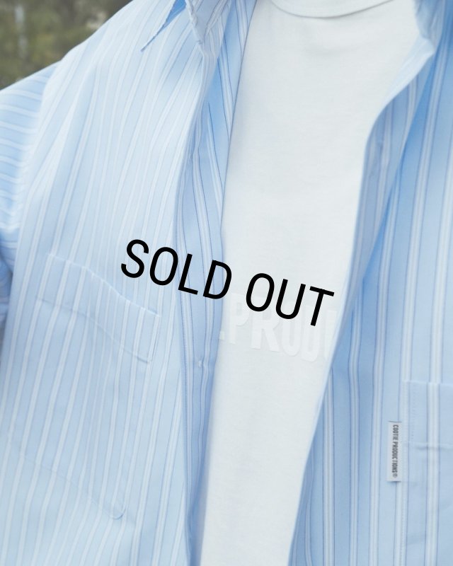 COOTIE PRODUCTIONS/Stripe Broad S/S Shirt（Saxe）［ストライプ
