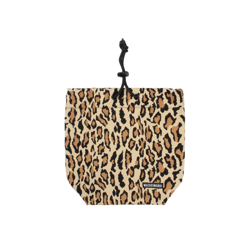 画像2: WACKO MARIA/LEOPARD DRAWSTRING BAG（BEIGE）［レオパードドローストリングバッグ-26春夏］