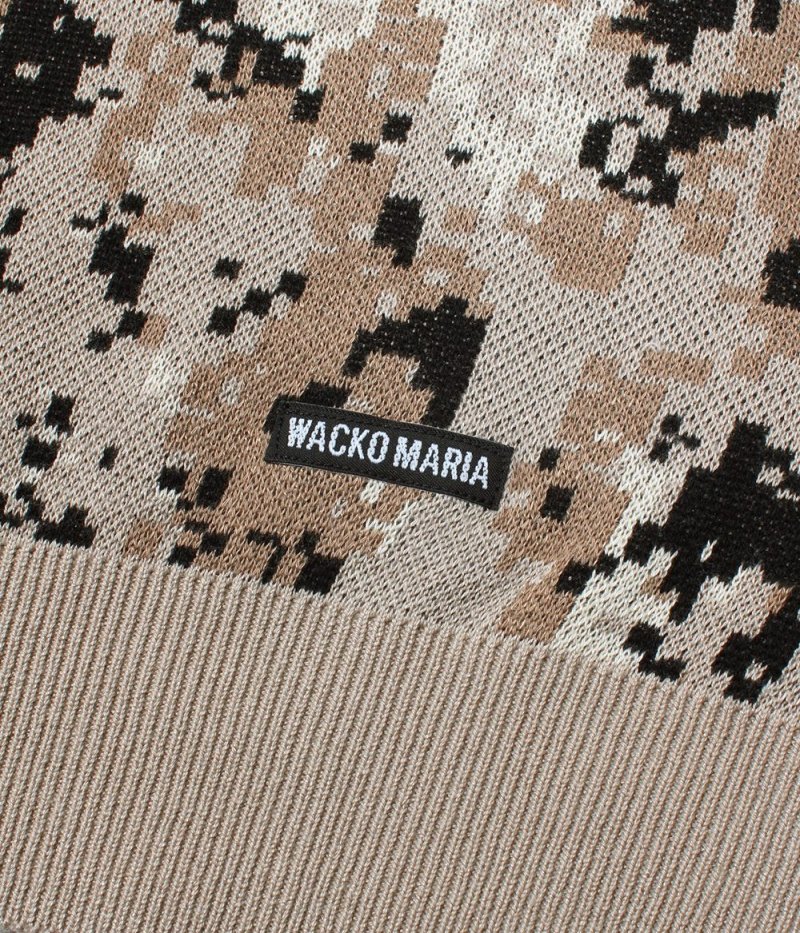 画像3: WACKO MARIA/DIGITAL CAMO JACQUARD KNIT CARDIGAN（BEIGE）［デジタルカモジャガードニットカーディガン-26春夏］