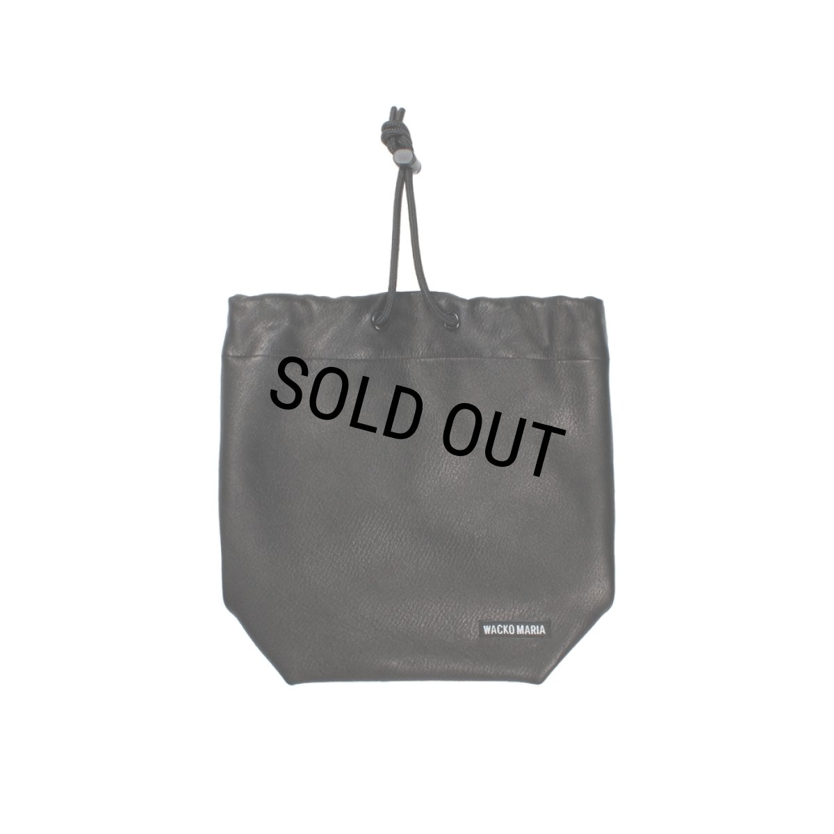 画像2: WACKO MARIA/LEATHER DRAWSTRING BAG（BLACK）［レザードローストリングバッグ-26春夏］ (2)
