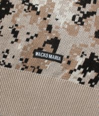 画像3: WACKO MARIA/DIGITAL CAMO JACQUARD KNIT CARDIGAN（BEIGE）［デジタルカモジャガードニットカーディガン-26春夏］ (3)