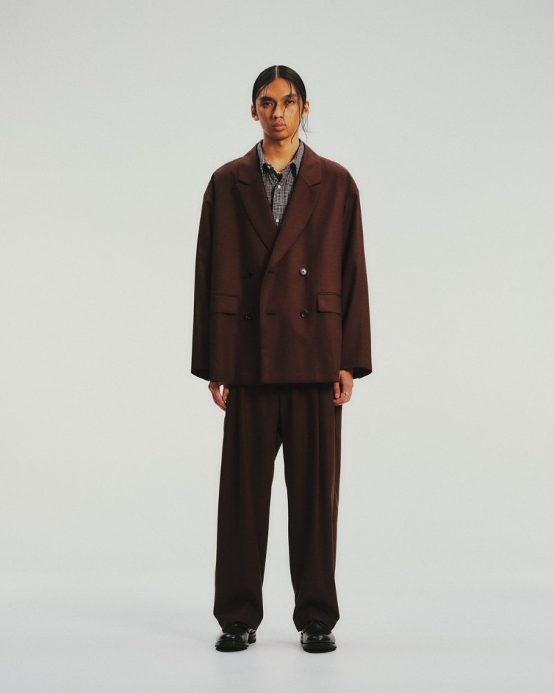 画像3: COOTIE PRODUCTIONS/T/W Twill 2 Tuck Wide Easy Trousers（Brown）［ツータックワイドイージートラウザース-26春夏］