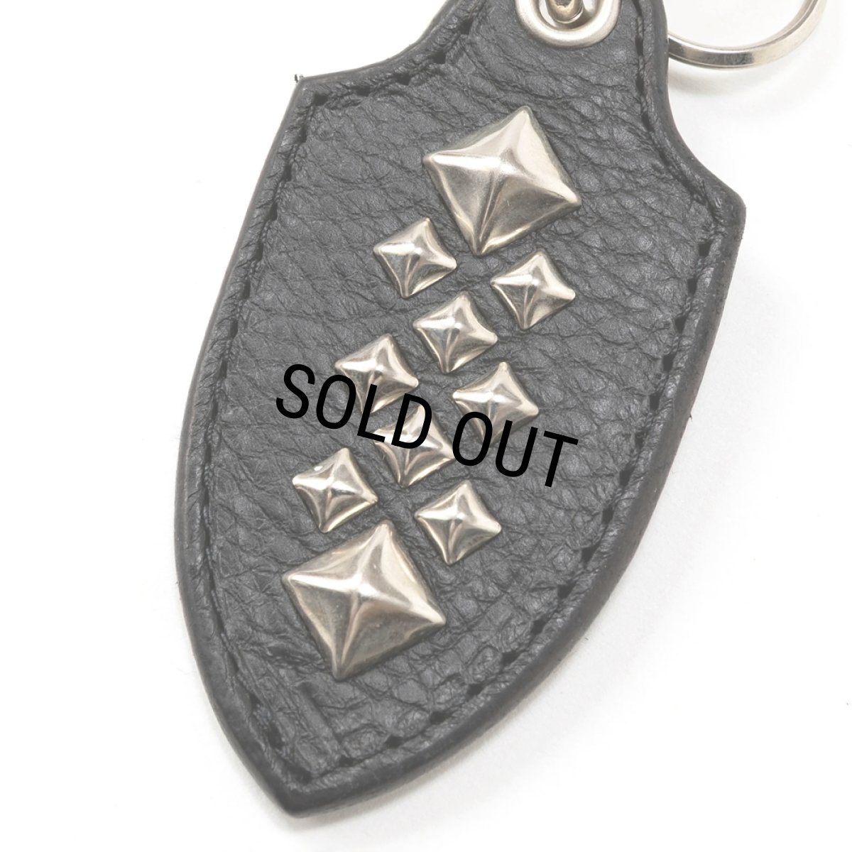 画像3: CALEE/STUDS LEATHER KEY RING ＜TYPE A＞（BLACK）［スタッズレザーキーリング-26春夏］ (3)