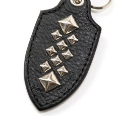 画像3: CALEE/STUDS LEATHER KEY RING ＜TYPE A＞（BLACK）［スタッズレザーキーリング-26春夏］ (3)