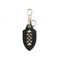 画像1: CALEE/STUDS LEATHER KEY RING ＜TYPE A＞（BLACK）［スタッズレザーキーリング-26春夏］ (1)