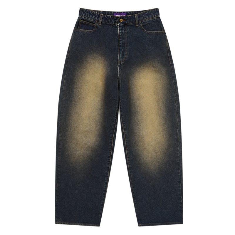 画像1: BlackEyePatch/B EMBLEM BAGGY JEANS(DARK INDIGO)