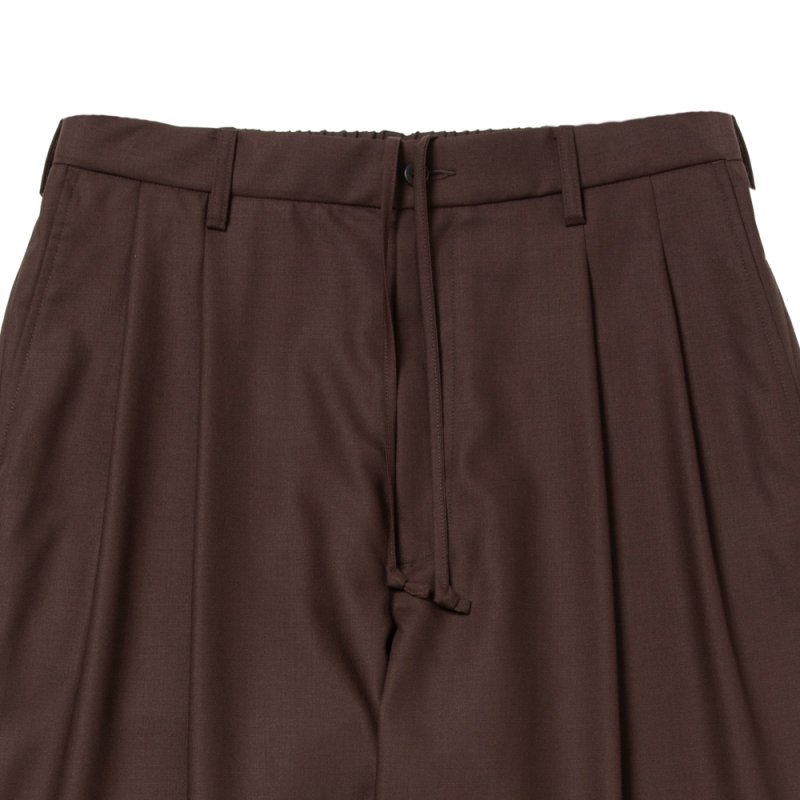 画像2: COOTIE PRODUCTIONS/T/W Twill 2 Tuck Wide Easy Trousers（Brown）［ツータックワイドイージートラウザース-26春夏］