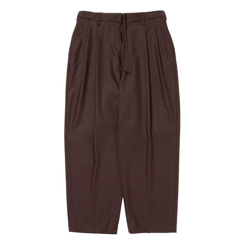 画像1: COOTIE PRODUCTIONS/T/W Twill 2 Tuck Wide Easy Trousers（Brown）［ツータックワイドイージートラウザース-26春夏］