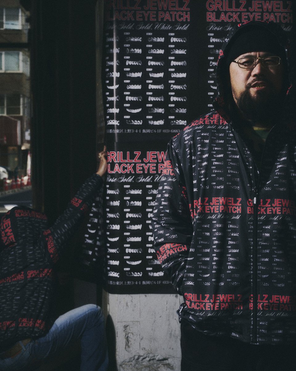 画像3: BlackEyePatch/GRILLZ JEWELZ PATTERNED SHELL JACKET（BLACK） (3)