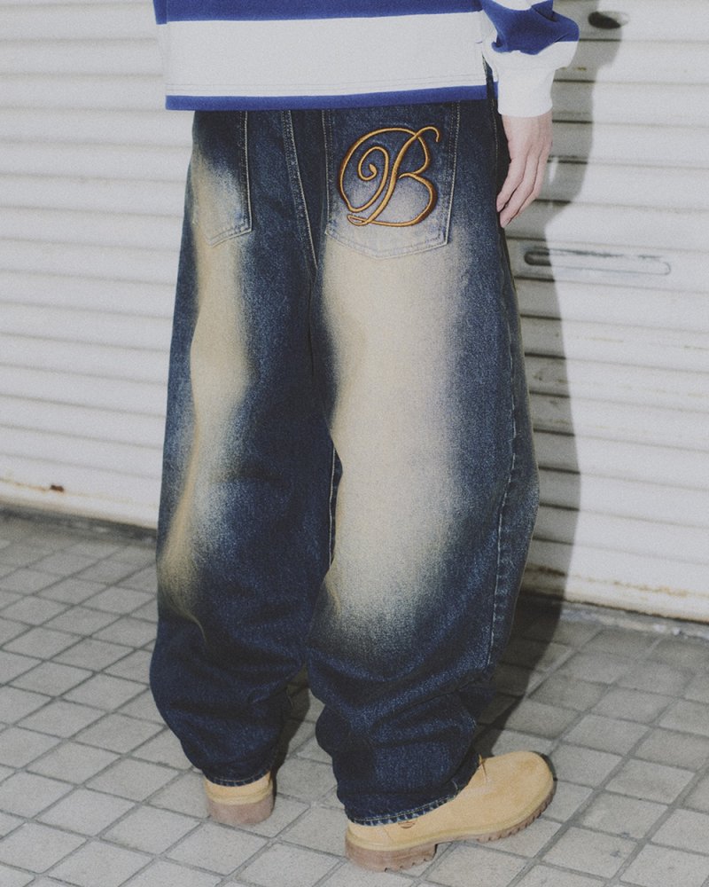 画像3: BlackEyePatch/B EMBLEM BAGGY JEANS(DARK INDIGO)