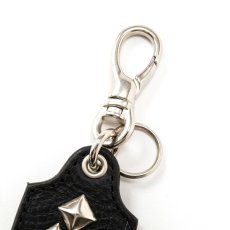 画像2: CALEE/STUDS LEATHER KEY RING ＜TYPE A＞（BLACK）［スタッズレザーキーリング-26春夏］ (2)