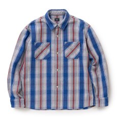 画像1: RATS/COTTON FLANNEL CHECK SHIRT（GRAY/BLUE CHECK）［コットンフランネルチェックシャツ-26春夏］ (1)