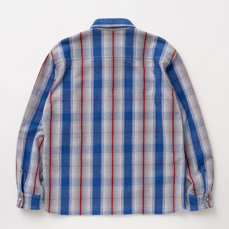 画像2: RATS/COTTON FLANNEL CHECK SHIRT（GRAY/BLUE CHECK）［コットンフランネルチェックシャツ-26春夏］