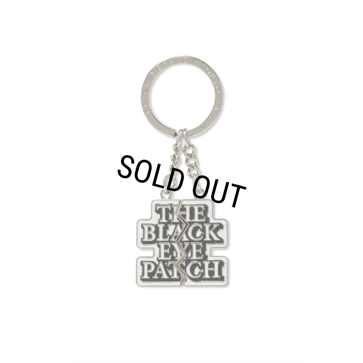 画像1: BlackEyePatch/SPLIT OG LABEL PLATE KEYCHAIN（SILVER） (1)