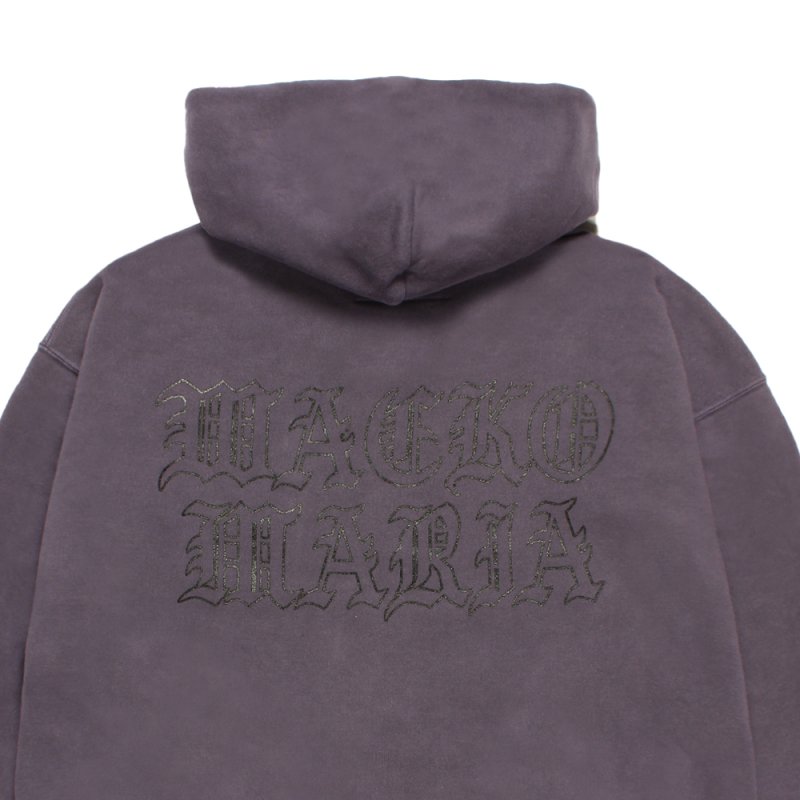画像3: WACKO MARIA/WASHED HEAVY WEIGHT ZIP HOODED SWEAT SHIRT（PURPLE）［ジップアップパーカー-26春夏］