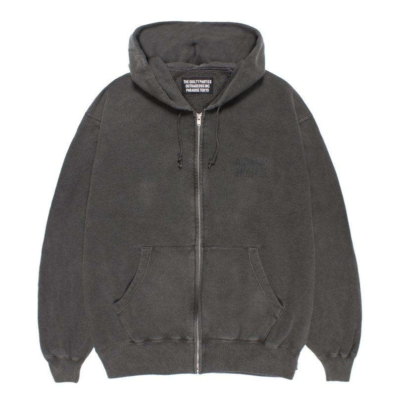 画像1: WACKO MARIA/WASHED HEAVY WEIGHT ZIP HOODED SWEAT SHIRT（GRAY）［ジップアップパーカー-26春夏］