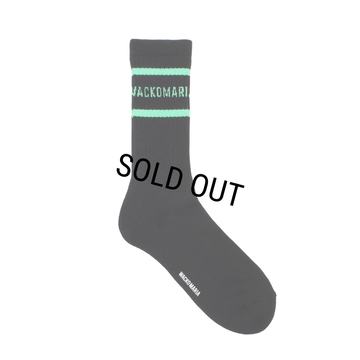 画像1: WACKO MARIA/LOGO JACQUARD SOCKS（BLACK/GREEN）［ロゴジャガードソックス-26春夏］ (1)
