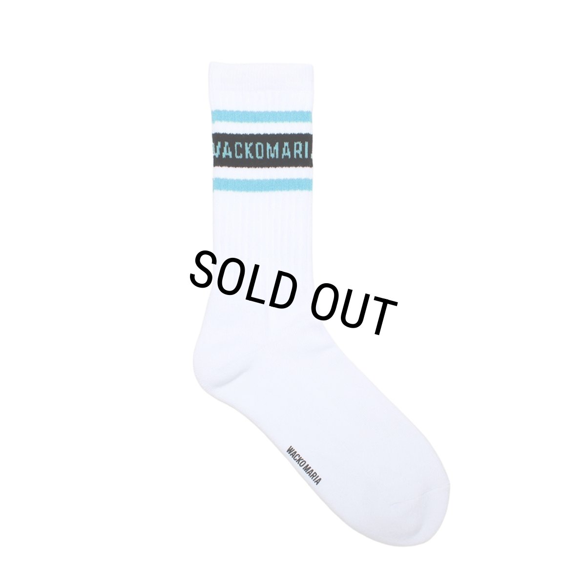 画像1: WACKO MARIA/LOGO JACQUARD SOCKS（WHITE/BLUE）［ロゴジャガードソックス-26春夏］ (1)
