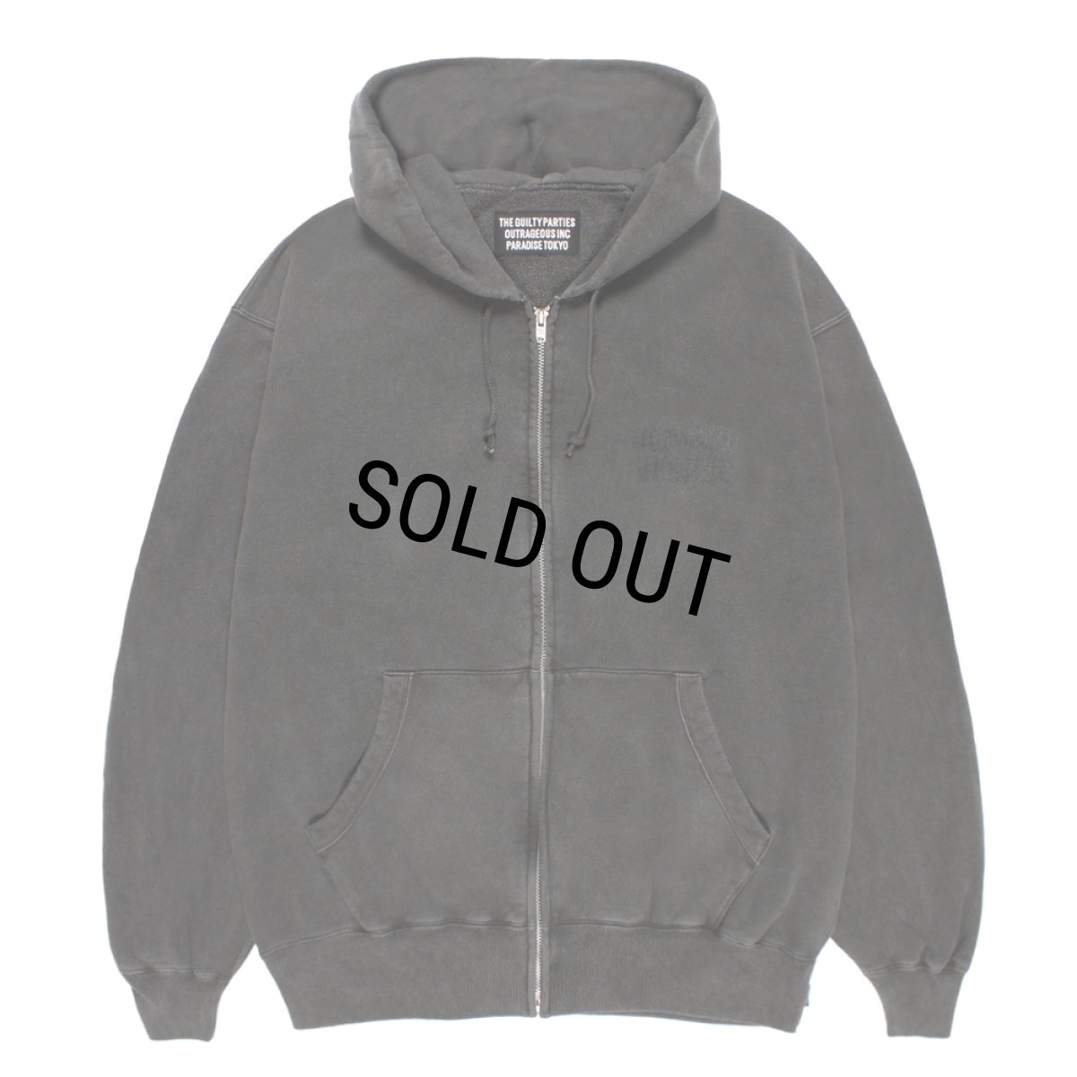 画像1: WACKO MARIA/WASHED HEAVY WEIGHT ZIP HOODED SWEAT SHIRT（GRAY）［ジップアップパーカー-26春夏］ (1)