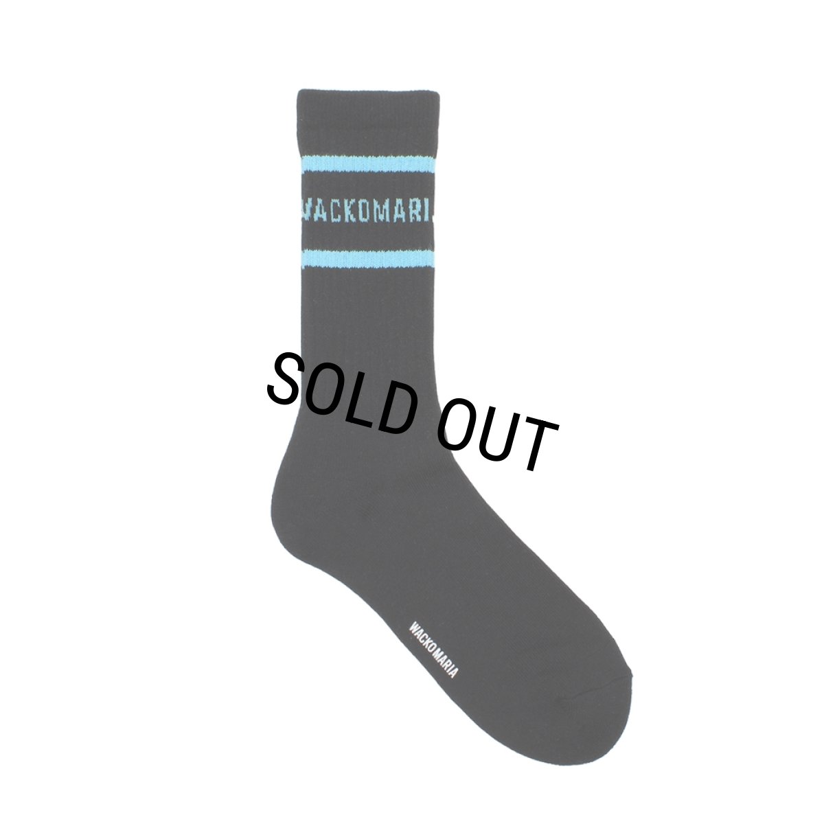 画像1: WACKO MARIA/LOGO JACQUARD SOCKS（BLACK/BLUE）［ロゴジャガードソックス-26春夏］ (1)