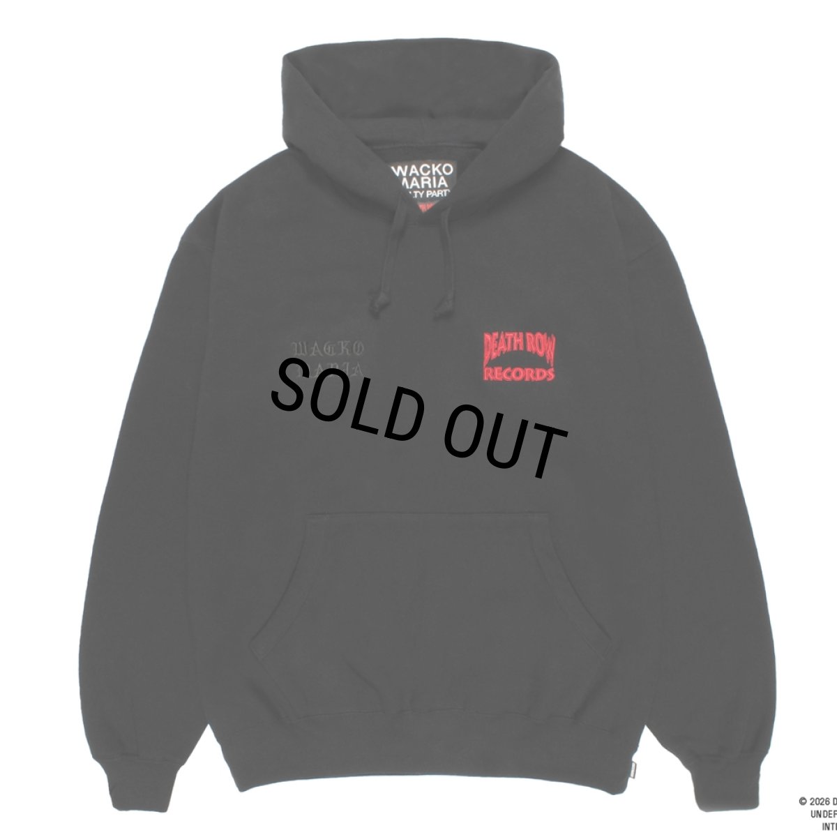 画像2: WACKO MARIA/DEATH ROW RECORDS / HEAVY WEIGHT HOODED SWEAT SHIRT（BLACK）［プルオーバーパーカー-26春夏］ (2)