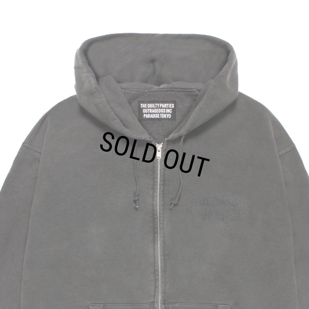 画像3: WACKO MARIA/WASHED HEAVY WEIGHT ZIP HOODED SWEAT SHIRT（GRAY）［ジップアップパーカー-26春夏］ (3)