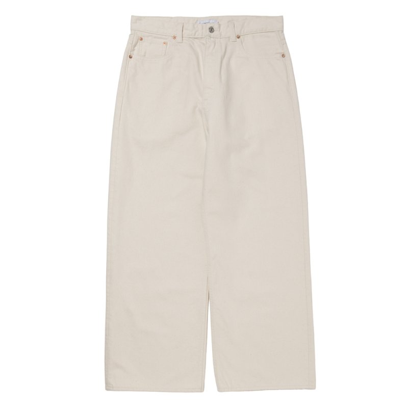 画像1: COOTIE PRODUCTIONS/12.5oz Denim 5 Pocket Square Leg Pants（Ivory）［デニムスクエアレッグパンツ-26春夏］