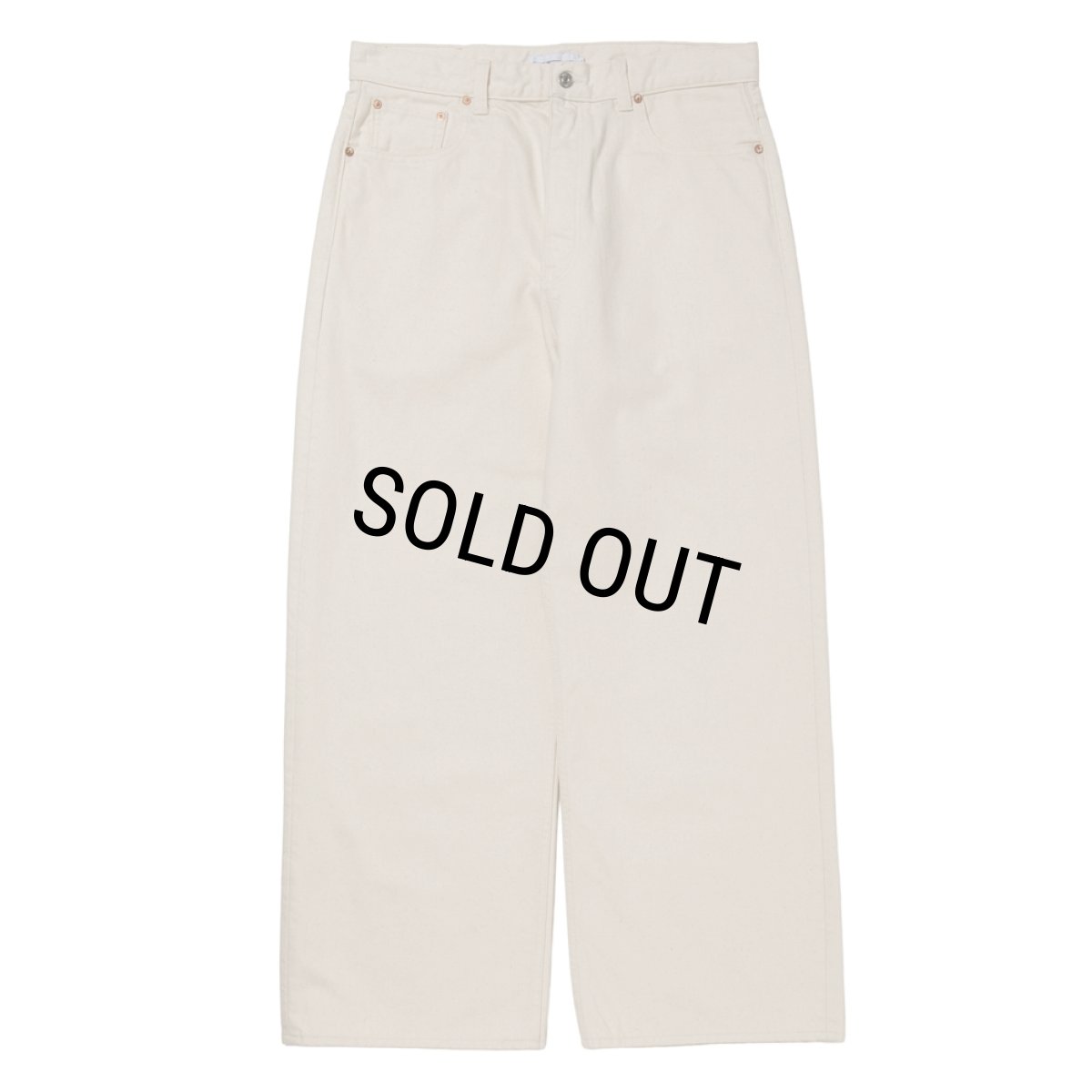 画像1: COOTIE PRODUCTIONS/12.5oz Denim 5 Pocket Square Leg Pants（Ivory）［デニムスクエアレッグパンツ-26春夏］ (1)