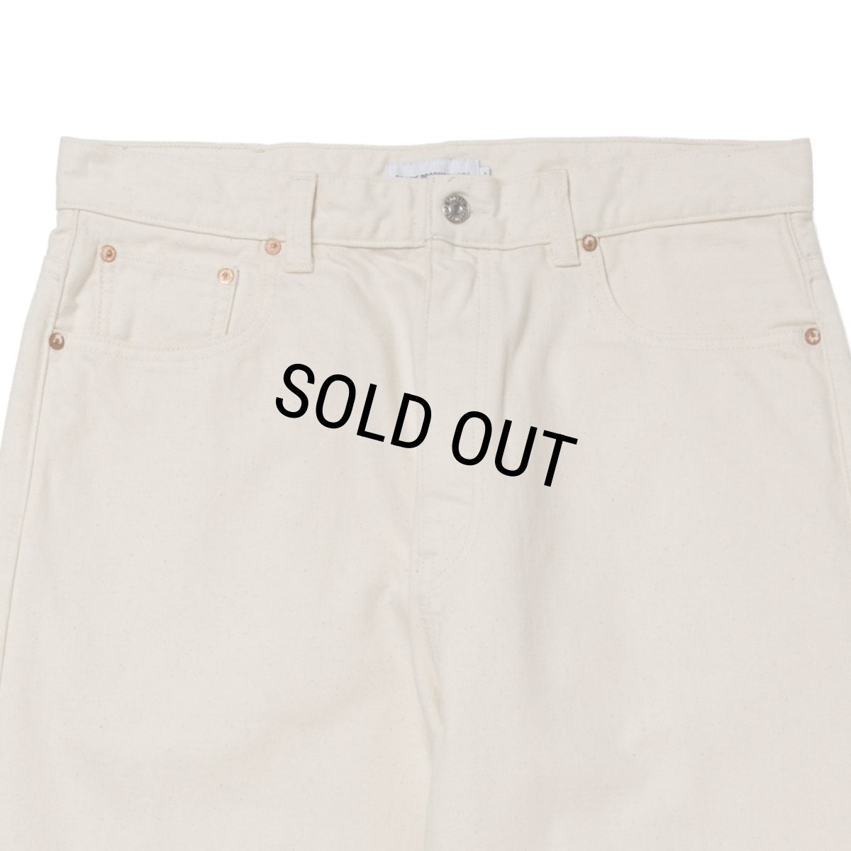 画像2: COOTIE PRODUCTIONS/12.5oz Denim 5 Pocket Square Leg Pants（Ivory）［デニムスクエアレッグパンツ-26春夏］ (2)