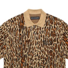 画像2: WACKO MARIA/LEOPARD JACQUARD KNIT POLO SHIRT（BEIGE）［レオパードジャガードニットポロシャツ-26春夏］ (2)
