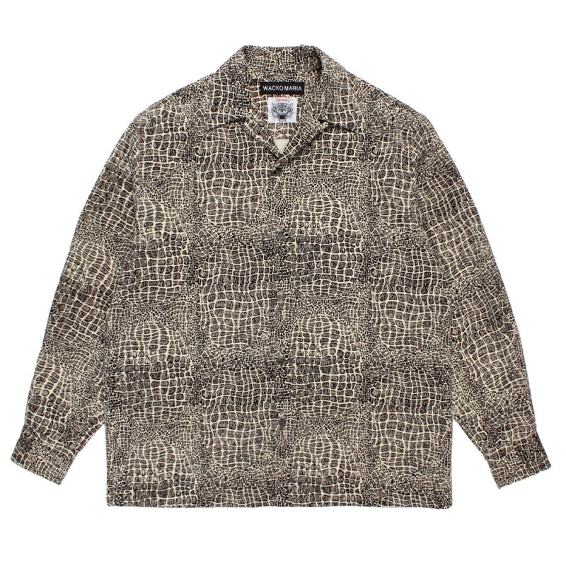 画像1: WACKO MARIA/WOLF'S HEAD / CORDUROY 50'S OPEN COLLAR SHIRT（ONE）［コーデュロイ50'Sオープンカラーシャツ-26春夏］