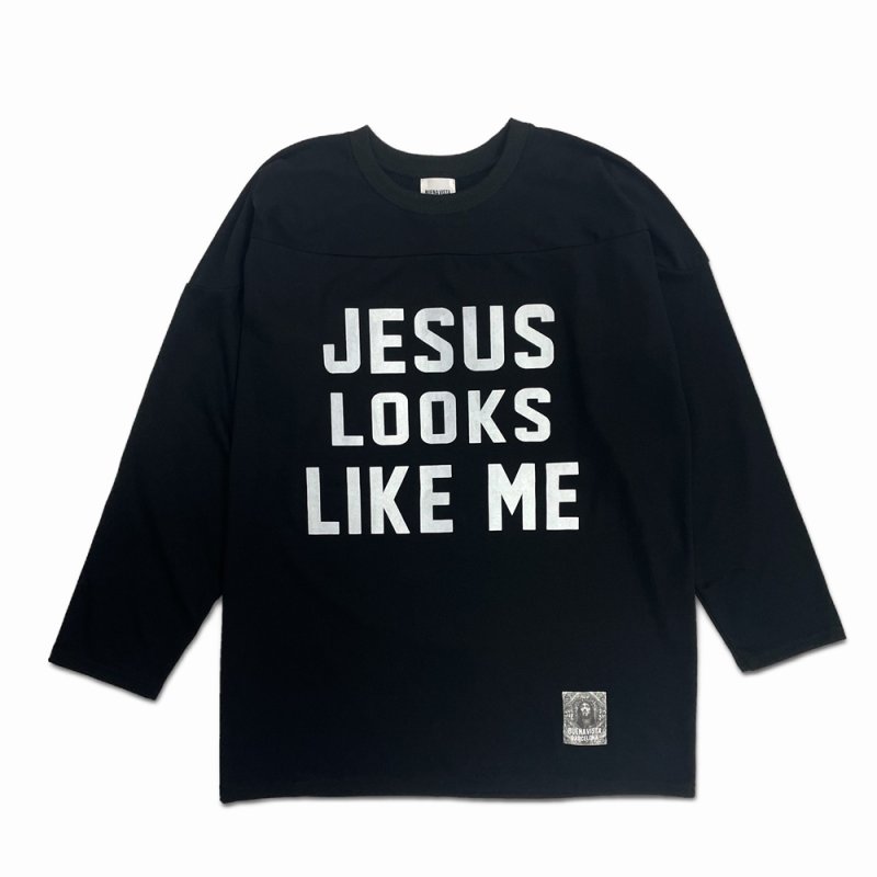 画像1: BUENA VISTA/Jesus looks like me football shirt（BLACK）［フットボールシャツ-26春夏］
