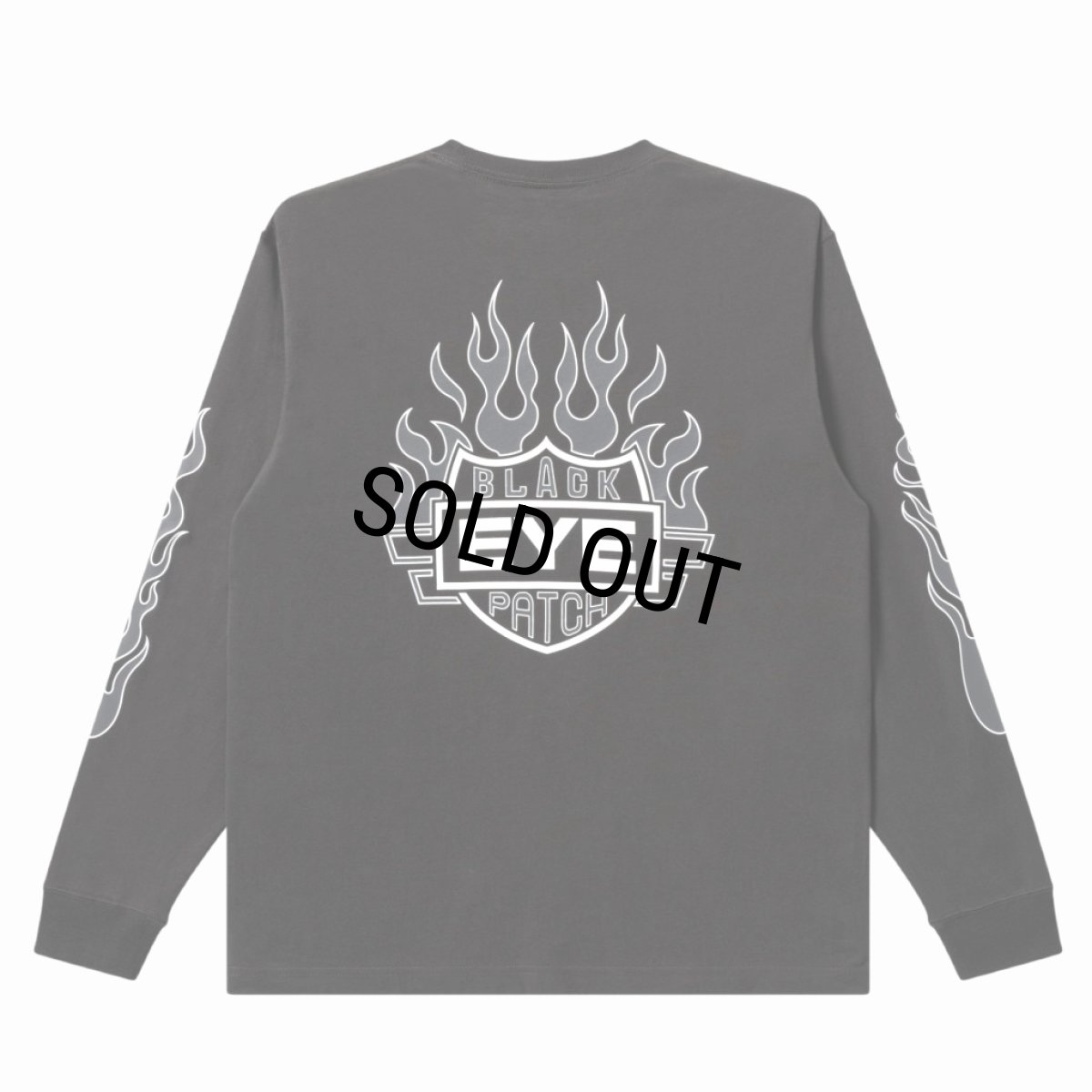 画像1: BlackEyePatch/FLAME RIDER LOGO L/S TEE（CHARCOAL） (1)