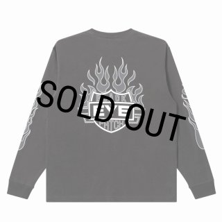 BlackEyePatch/FLAME RIDER LOGO L/S TEE（CHARCOAL） - JONAS