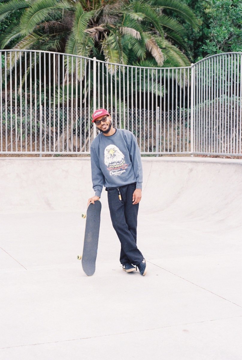 画像4: CHALLENGER/EAGLE C/N SWEAT（PEPPER BLACK）［イーグルクルーネックスウェット-26春夏］ (4)