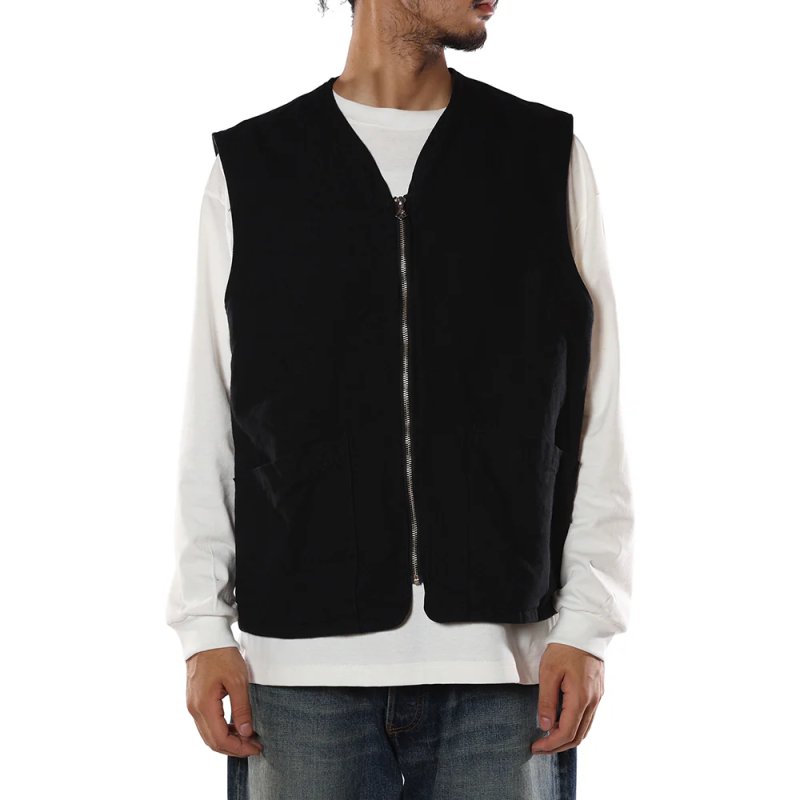 CALEE/ZIP VEST（BLACK）［ジップベスト-26春夏］ - JONAS