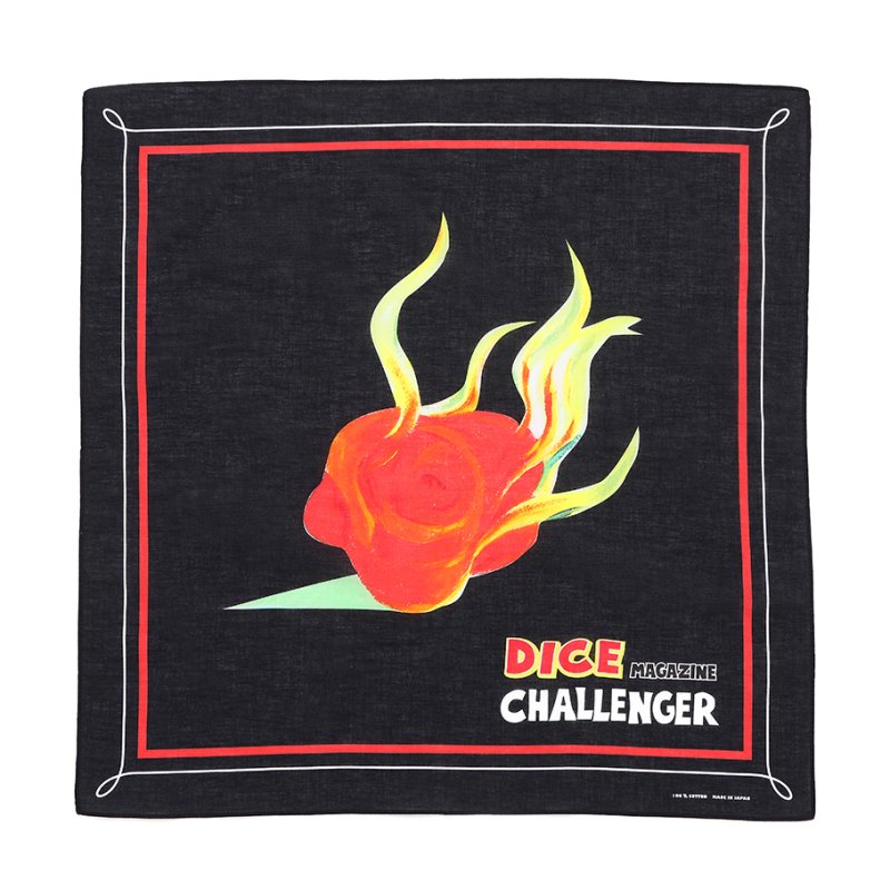 画像1: CHALLENGER/DICE BANDANA（BLACK）［ダイスバンダナ-26春夏］