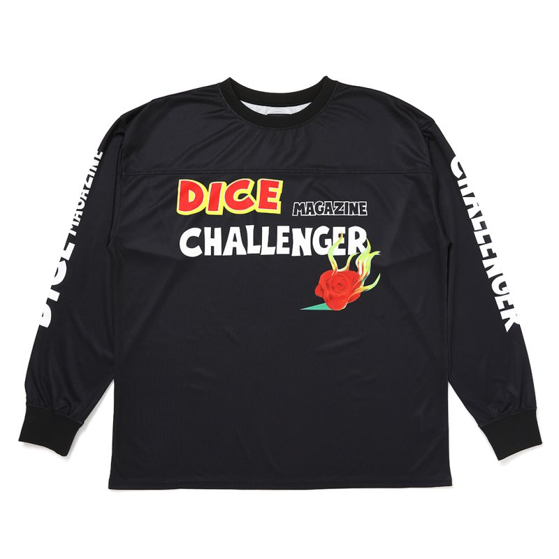 画像1: CHALLENGER/L/S DRY DICE TEE（BLACK）［ドライダイス長袖T-26春夏］