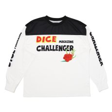 画像1: CHALLENGER/L/S DRY DICE TEE（WHITE/BLACK）［ドライダイス長袖T-26春夏］ (1)