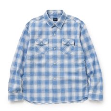 画像1: RATS/BOARD CHECK SHIRT（SAX BLUE CHECK）［ボードチェックシャツ-26春夏］ (1)